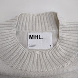 MHL. 595-1163500 VINTAGE DRY COTTON サイズ2 モックネック ニット 21SS ホワイト レディース エムエイチエル【中古】4-0508M♪