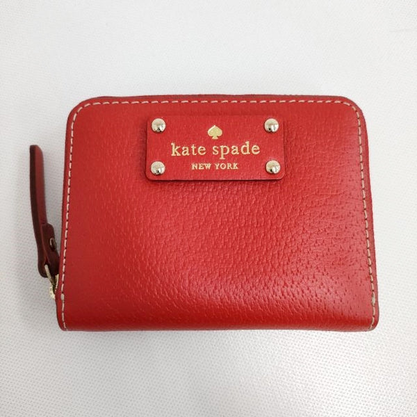 Kate Spade 未使用 ラウンドファスナー 財布 小銭入れ コインパース WLRU1149 コインケース レッド レディース ケイトスペード【中古】4-0904G♪