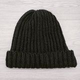 Oldderby Knitwear イギリス製 ウールアクリル ニット帽 帽子 ニットキャップ ブラック レディース オールドダービーニットウェア【中古】4-1118T◎