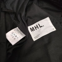 MHL. 595-3240501 SOFT DENSE COTTON サイズ2 ワイド パンツ 23AW ブラック レディース エムエイチエル【中古】4-0409M♪