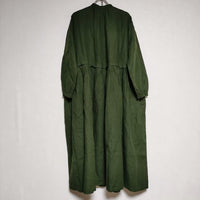 nest Robe  01194-1367-1 リネンタックネックドレス 製品染め ワンピース グリーン レディース ネストローブ【中古】4-0427M∞