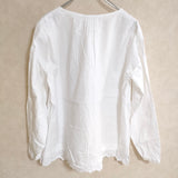 SM2 長袖 裾レース タック サイズF ブラウス シャツ ホワイト レディース サマンサモスモス【中古】4-0606M△