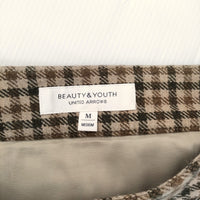 BEAUTY&YOUTH UNITED ARROWS ガンクラブ チェック M ロングスカート ベージュ ブラウン レディース ビューティアンドユース【中古】4-1022T♪