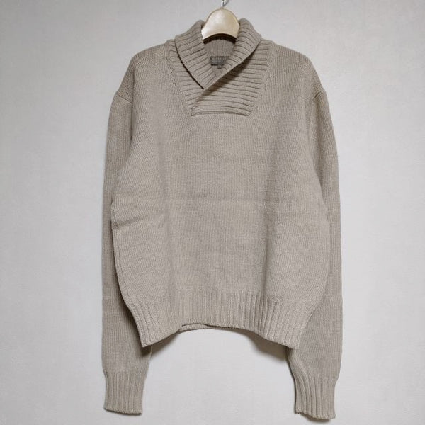 MARGARET HOWELL 579-2260003 ショールカラー MULTI-END WOOL 定価61600円 イタリア製 ニット 22AW ベージュ メンズ マーガレットハウエル【中古】4-1225T∞