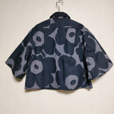 marimekko UNIKKO ウニッコ柄 コットンナイロン ブラウス シャツ ネイビー レディース マリメッコ【中古】4-0611S∞