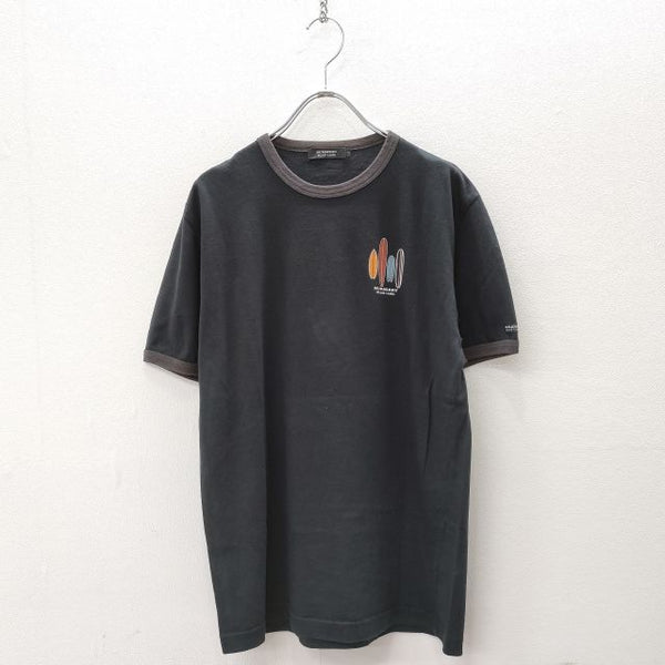 BURBERRY BLACK LABEL サーフボード サイズ2 コットン 半袖Ｔシャツ カットソー ブラック メンズ バーバリーブラックレーベル【中古】4-0801S◎