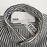 TICCA スクエアビッグロングシャツ TAIS-034 ストライプ サイズF ワンピース ホワイト ブラック レディース ティッカ【中古】4-0603M♪
