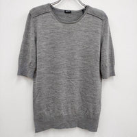 JIL SANDER NAVY ウール半袖ニット サイズL ニット グレー レディース ジルサンダーネイビー【中古】4-0514M♪