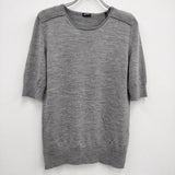 JIL SANDER NAVY ウール半袖ニット サイズL ニット グレー レディース ジルサンダーネイビー【中古】4-0514M♪