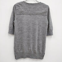 JIL SANDER NAVY ウール半袖ニット サイズL ニット グレー レディース ジルサンダーネイビー【中古】4-0514M♪