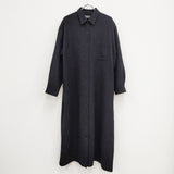 WIRROW 23AW Botany wool long shirt dress 定価58300円 シャツワンピース ドレス サイズ1 ワンピース チャコールグレー レディース ウィロウ【中古】4-0418T◎