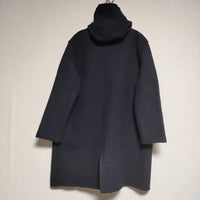 evam eva E123K052 press wool long coat ボタンレス プレスウールロング コート ネイビー レディース エヴァムエヴァ【中古】4-0925T∞