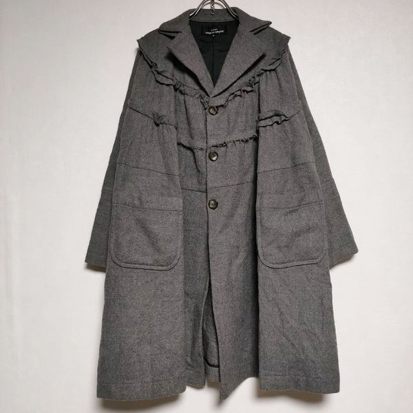 tricot COMME des GARCONS ウール フリル コート AD2008 グレー レディース トリココムデギャルソン【中古】4-1002A∞