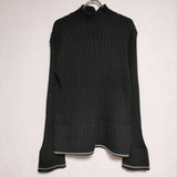 tricot COMME des GARCONS コットン リブセーター 袖先フレア ニット AD1994 90年代 ブラック レディース トリココムデギャルソン【中古】4-1117M∞