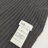 H& by POOL ハンドバイプール IDEE ウール ニット 無地 ショール ストール ブラック レディース【中古】4-1128T◎