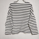 NARU ドロップショルダー ボーダー Ｔシャツ カットソー ホワイト ブラック レディース ナル【中古】4-0515M∞