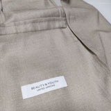 BEAUTY&YOUTH UNITED ARROWS 定価19800円 ツイル カラーレス ジャケット ベージュ レディース ビューティアンドユース【中古】4-0509M∞