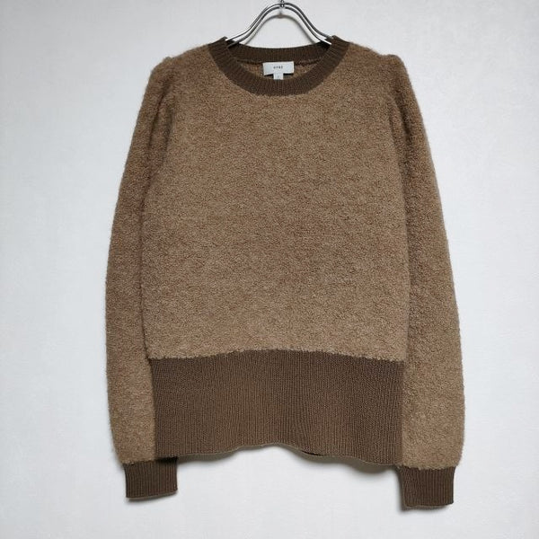 HYKE ALPACA SWEATER POWER SHOULDER アルパカ セーター  定価41800円 ニット 23AW ブラウン レディース ハイク【中古】4-1026T∞