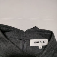 ENFOLD BACK TIE PULLOVER 定価36300円 ウール長袖 ブラウス シャツ チャコールグレー レディース エンフォルド【中古】4-1212T∞