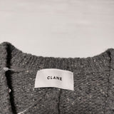 CLANE OVER V NECK KNIT TOPS プルオーバーセーター ウール ニット グレー レディース クラネ【中古】4-1026T∞