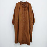 nest Robe コットンラミーバルーンスリーブワンピース 01213-1081 ワンピース ブラウン レディース ネストローブ【中古】4-0711M♪