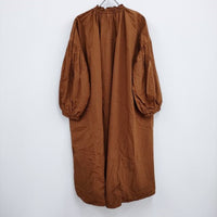 nest Robe コットンラミーバルーンスリーブワンピース 01213-1081 ワンピース ブラウン レディース ネストローブ【中古】4-0711M♪