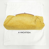 A VACATION コーデュロイ がま口 クラッチバッグ イエロー レディース アヴァケーション【中古】4-1125T◎