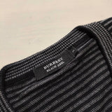 BURBERRY BLACK LABEL ボーダーVネック サイズ3 ニット ブラック チャコールグレー メンズ バーバリーブラックレーベル【中古】4-0513M△