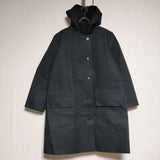 MARGARET HOWELL/Mackintosh 578-9212004 PROOFED COTTON フーデッドゴム引き コート ブラック レディース マーガレットハウエル/マッキントッシュ【中古】4-1028T∞