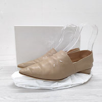 MAISON MARGIELA POINTED TOE LEATHER SHOES 4ステッチ ポインテッドレザーシューズ S58WR0036 サイズ37 定価121000円 パンプス ベージュ レディース メゾンマルジェラ【中古】4-0518M◎