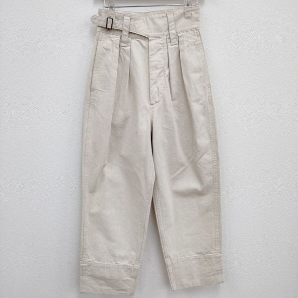 MHL. NATURAL DENIM グルカパンツ 595-3140502 サイズ0 タック パンツ アイボリー レディース エムエイチエル【中古】4-0428M♪