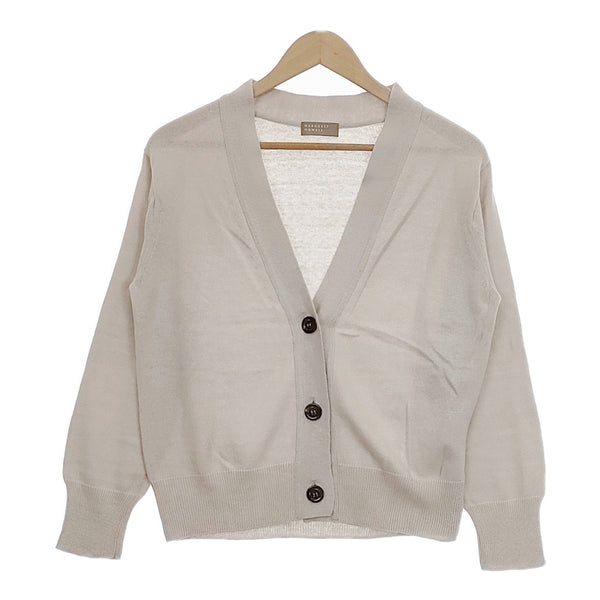 MARGARET HOWELL コットンカシミヤ 578-0164600 COTTON CASHMERE V NECK CARDIGAN カーディガン ライトグレー レディース マーガレットハウエル【中古】4-1123T△