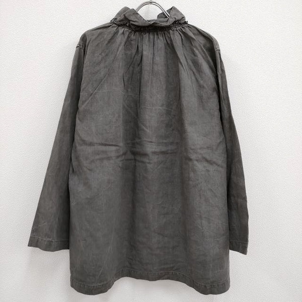 nest Robe UNCYCLELINO 天然染めハイネック2WAYブラウス 01224-1283 チュニック シャツ グレー レディース ネストローブ【中古】4-0602M♪