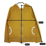 hibino コットン 裏毛 スウェット ジップアップ パーカー マスタード レディース ヒビノ【中古】4-1123M△