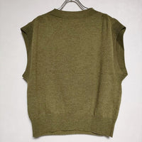 MARGARET HOWELL 578-1261002 WOOL CASHMERE 定価35200円 ノースリーブニット ベスト 21AW カーキ レディース マーガレットハウエル【中古】4-1130T∞