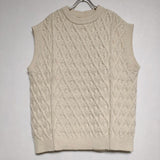 AURALEE HARD TWIST MERINO ARAN KNIT VEST 定価38000円 A9AV04FM ノースリーブニット ベスト アイボリー レディース オーラリー【中古】4-1130T∞