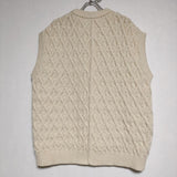 AURALEE HARD TWIST MERINO ARAN KNIT VEST 定価38000円 A9AV04FM ノースリーブニット ベスト アイボリー レディース オーラリー【中古】4-1130T∞