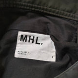 MHL. JAPANESE DENSE COTTON 定価25000円 595-0240501 サイズ1 パンツ ブラック レディース エムエイチエル【中古】4-0624G△