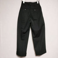 MARGARET HOWELL 578-2242009 WOOL COTTON TROUSERS ウール コットン 2タックトラウザーズ   パンツ 22AW ブラック レディース マーガレットハウエル【中古】4-1124T∞