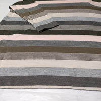 iliann loeb コットンウール アシンメトリー ボーダーセーター ニット ピンク グレー レディース イリアンローブ【中古】4-1124T∞