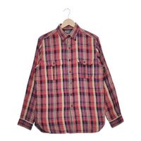 POLO RALPH LAUREN ガーゼ素材 チェック 長袖シャツ レッド パープル メンズ ポロ・ラルフローレン【中古】5-0312M∞