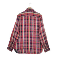 POLO RALPH LAUREN ガーゼ素材 チェック 長袖シャツ レッド パープル メンズ ポロ・ラルフローレン【中古】5-0312M∞