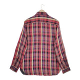 POLO RALPH LAUREN ガーゼ素材 チェック 長袖シャツ レッド パープル メンズ ポロ・ラルフローレン【中古】5-0312M∞