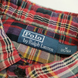 POLO RALPH LAUREN ガーゼ素材 チェック 長袖シャツ レッド パープル メンズ ポロ・ラルフローレン【中古】5-0312M∞