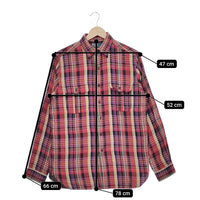 POLO RALPH LAUREN ガーゼ素材 チェック 長袖シャツ レッド パープル メンズ ポロ・ラルフローレン【中古】5-0312M∞