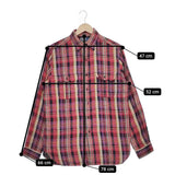 POLO RALPH LAUREN ガーゼ素材 チェック 長袖シャツ レッド パープル メンズ ポロ・ラルフローレン【中古】5-0312M∞