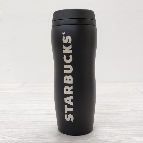 STARBUCKS スターバックス カーヴドステンレスボトル355ml マットブラック ボトルカバーセット タンブラー ブラック レディース【中古】4-0904G◎