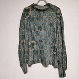 mina perhonen leima ボリューム袖 ギャザー ハイネック za8622 長袖Ｔシャツ カットソー ロンＴ グリーン レディース ミナペルホネン【中古】4-1114T∞