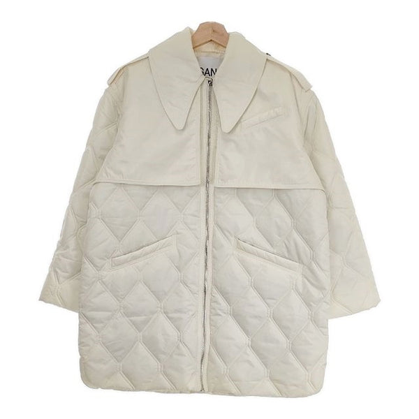 GANNI QUILT MIDI JACKET パファージャケット キルティング コート ホワイト レディース ガニー【中古】4-1006T♪