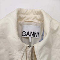 GANNI QUILT MIDI JACKET パファージャケット キルティング コート ホワイト レディース ガニー【中古】4-1006T♪